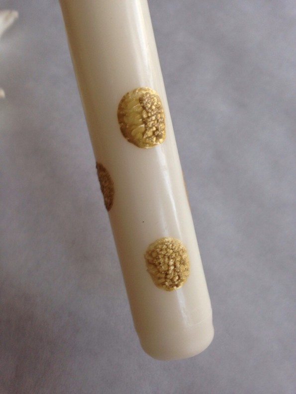 gold polka dot candles