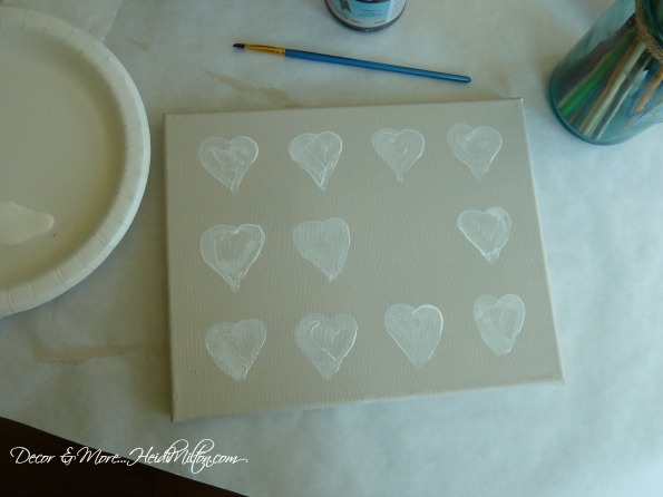 heart canvas white hearts