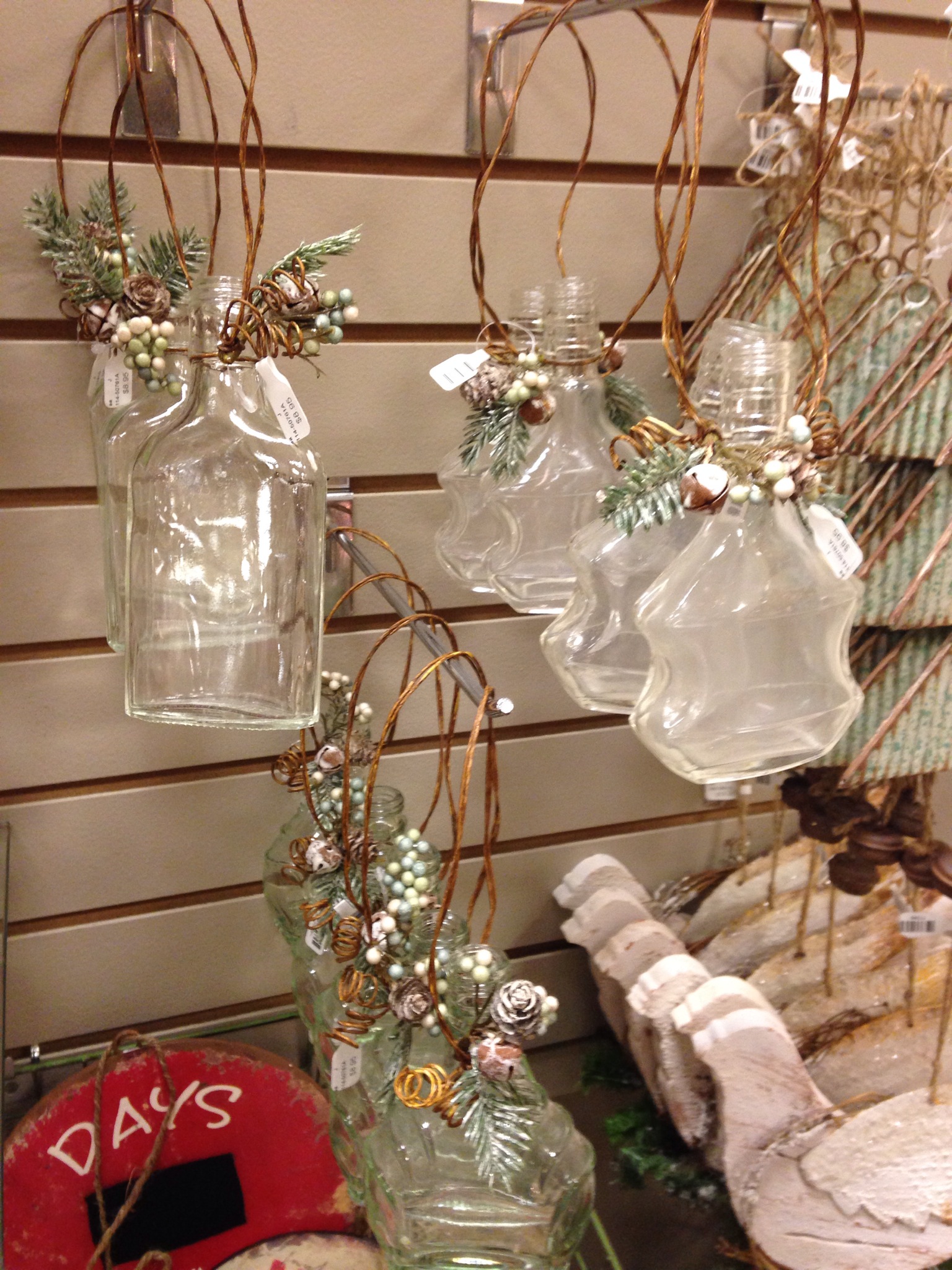 Casabella glass bottle ornaments
