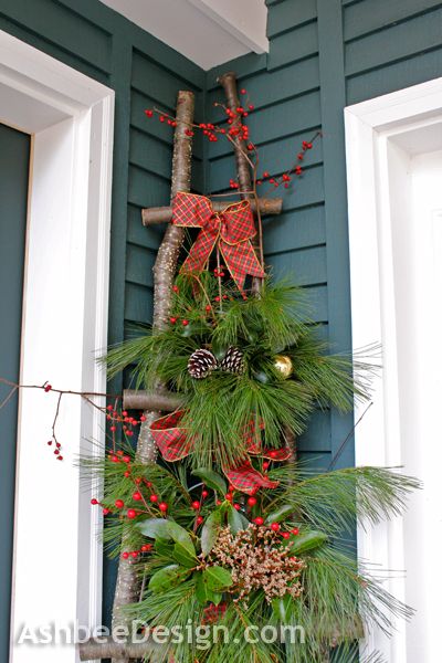 porch- rustic ladder