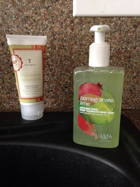 hand soap and lotion