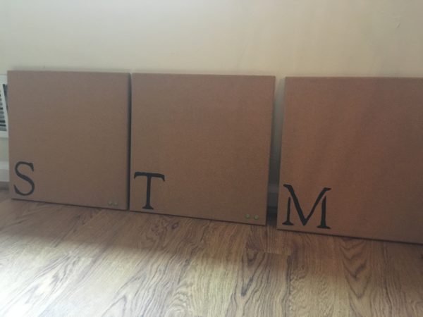 monogrammed corkboards