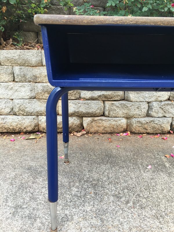 navy desk detail