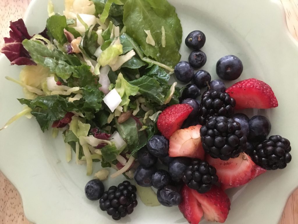salad and fruit