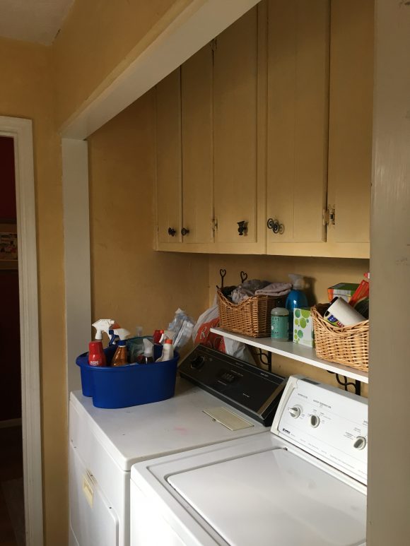 brown laundry room