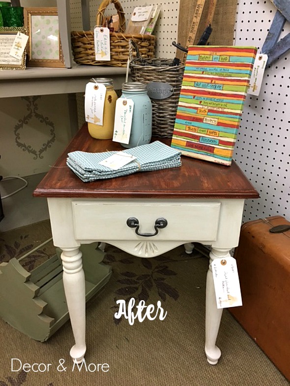 Two tone end table makeover