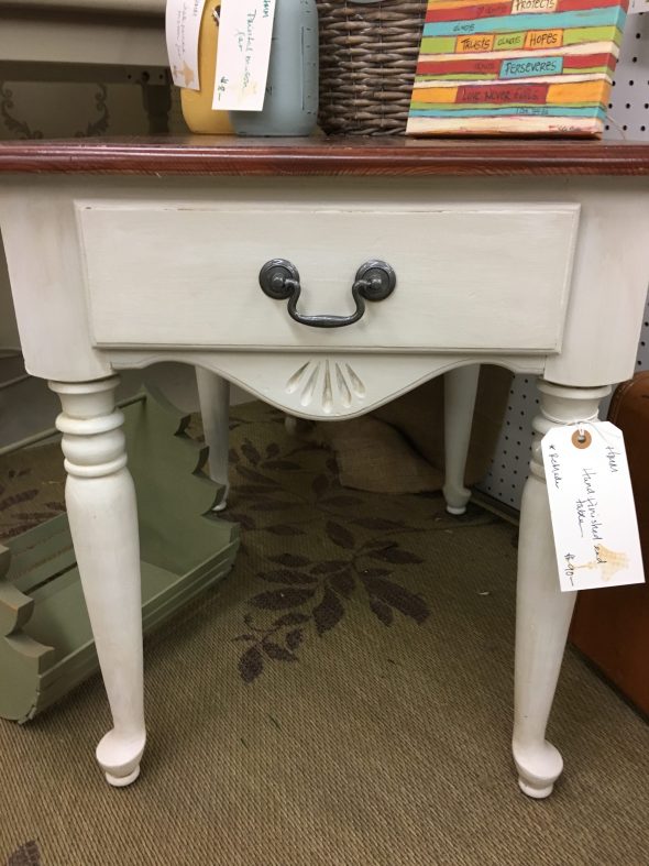 Two tone end table makeover